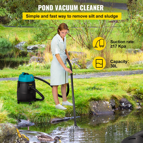 VEVOR Pond Vacuum Cleaner for Above Ground Cleaning, 1400W, Single Chamber Suction System.