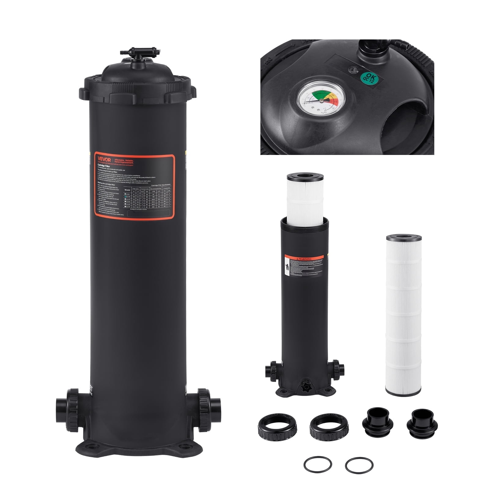 Generic Pool Filters VEVOR Pool Cartridge Filter, 100 Sq.ft², Filters 6142 GPH for Pools up ...