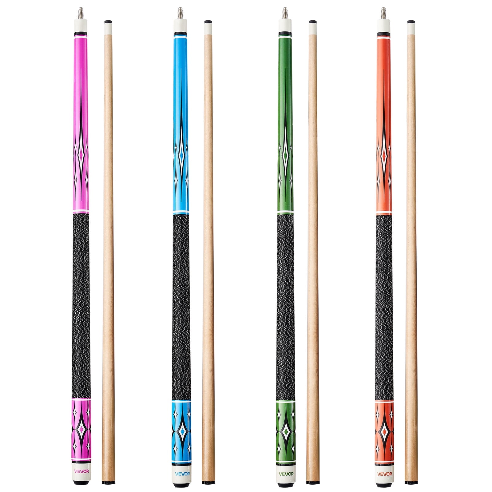 VEVOR Pool Cue, 4 Pieces Pool Stick, 58 inch Canadian Maple Wood ...