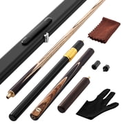 VEVOR Pool Cue, 57 inch Jointed Snooker Cue, Snooker Cues Stick with Extension Rod & 0.37 inch Leather Tip, 19 oz Pools Stick for Professional Pool Table, Bar, Home, Office, Includes Aluminum Case