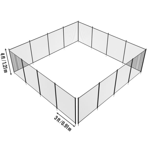 VEVOR Pool Fence, 4 x 48 FT Pool Fences for Inground Pools, Removable Child Safety Pool Fencing, Easy DIY Installation Swimming Pool Fence, 340gms Tes