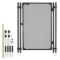 thumbnail image 1 of VEVOR Pool Fence Gate, 4 x 2.5 ft Inground Swimming Pool Fences Gate, Outdoor Security Fencing Door Kit with Metal Latch and Stopper, 352 gsm Teslin PVC Mesh, Square Tube, Easy Installation, Black, 1 of 9