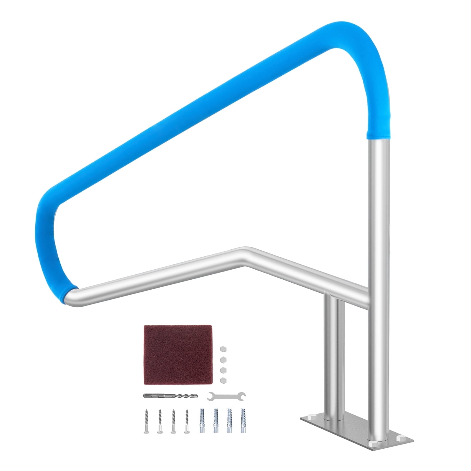 VEVOR Pool Handrail, 54 x 36 inch, Stainless Steel with Base Plate ...