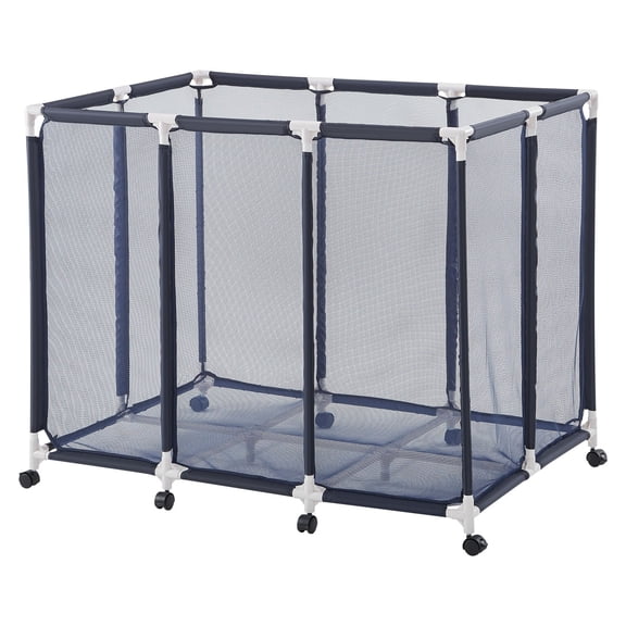 VEVOR Pool Storage Bin, 48 x 33 x 39 in, Rolling Pool Float Storage Organizer with Casters, Durable Plastic Frame, Poolside Toys Noodles Holder, Breathable Mesh Basket for Swimming Pools