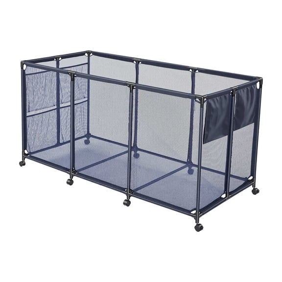 VEVOR Pool Storage Bin, 69 x 32 x 35 in, Rolling Pool Float Storage Organizer with Side Pockets & Noodles Holder, Durable Metal Frame, Poolside Toys Breathable Mesh Basket for Swimming Pools