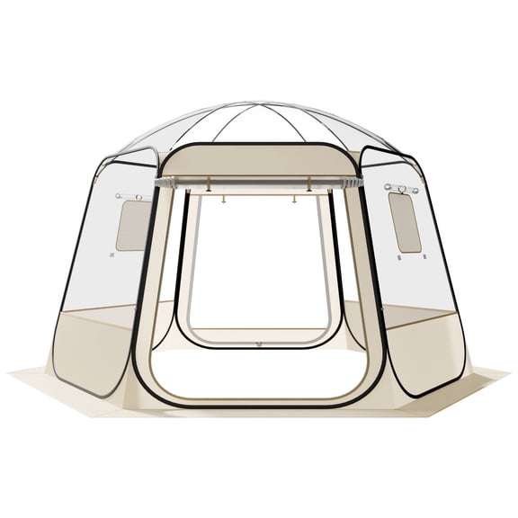 VEVOR Pop up Bubble Tent, 11 x 10.2 ft Waterproof & UV-Resistant, Clear Camping Tent Shelter, Outdoor Garden Dome Igloo Tents with Windows, 540 Panoramic View, for 8-10 Persons Patio Backyard