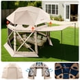 thumbnail image 1 of VEVOR Pop up Gazebo Screen Tent, 12 x 12 ft, 13-Sided Spherical Camping Canopy Tent with Removable Top & Carry Bag, Quick-Set & Bite-Proof, Screen House Sun Shelter for 8-10 Persons, Beige, 1 of 9