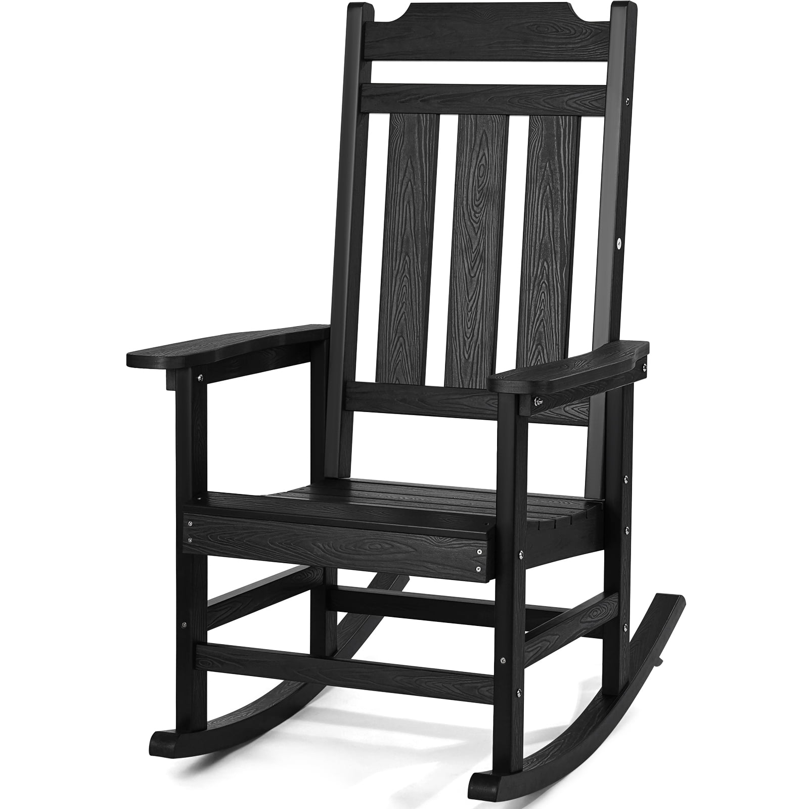 Smooth Rocker Chair VEVOR Porch Rocker, HIPS Outdoor Rocking Chair, High Back Patio Rocking ...