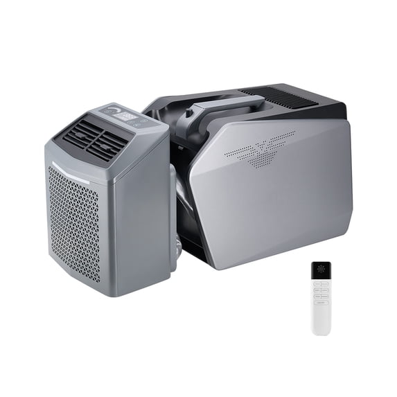 VEVOR Portable Air Conditioner, 5000 BTU 3-Speed Air Conditioning Unit with 24H Timer, Air Portable AC Adjustable from 16-32℃, Compatible with AC/DC for Outdoor Tent Camping, RVs or Home Use, Grey