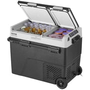 VEVOR Portable Car Refrigerator, 12 Volt Car Refrigerator Fridge, 58 L / 61.5 QT Dual Zone Portable Freezer,4 -68  Adjustable Temperature, Compressor Cooler