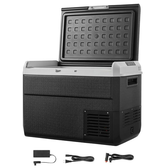 VEVOR Portable Car Refrigerator 53 Qt, 12V Portable Freezer with Single Zone, 12/24V DC & 110-240V AC Electric Cooler with -4℉-68℉Cooling Range, for Car Truck Vehicle RV Boat Outdoor & Home use