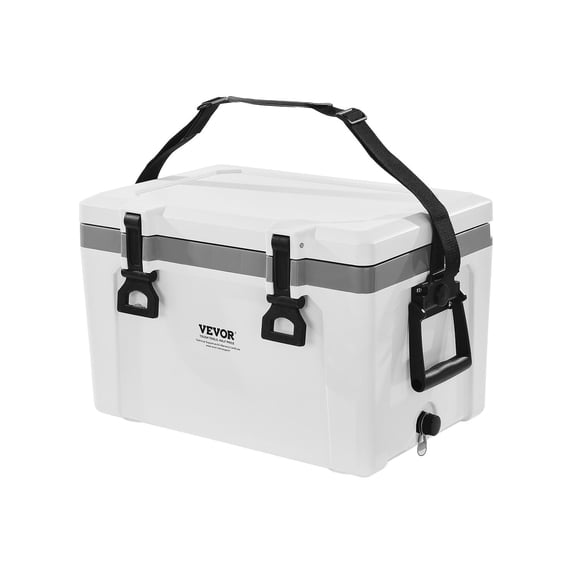 VEVOR Portable Cooler, 26 QT Hard Cooler with Ice Retention, Heavy-Duty Handles and Strap, Lightweight Rigid Material Insulated Portable Cooler, Suitable for Family Picnics and Short Trips
