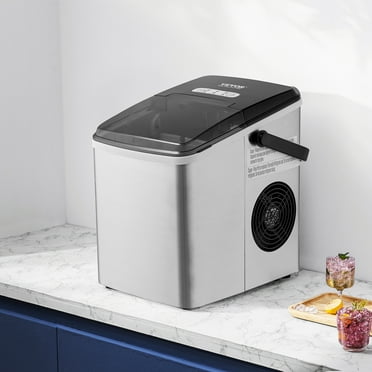 VEVOR Portable Countertop Clear Ice Maker Machine, Stainless Steel 26lbs/24hrs Portable Countertop Bullet Cubed Ice Maker