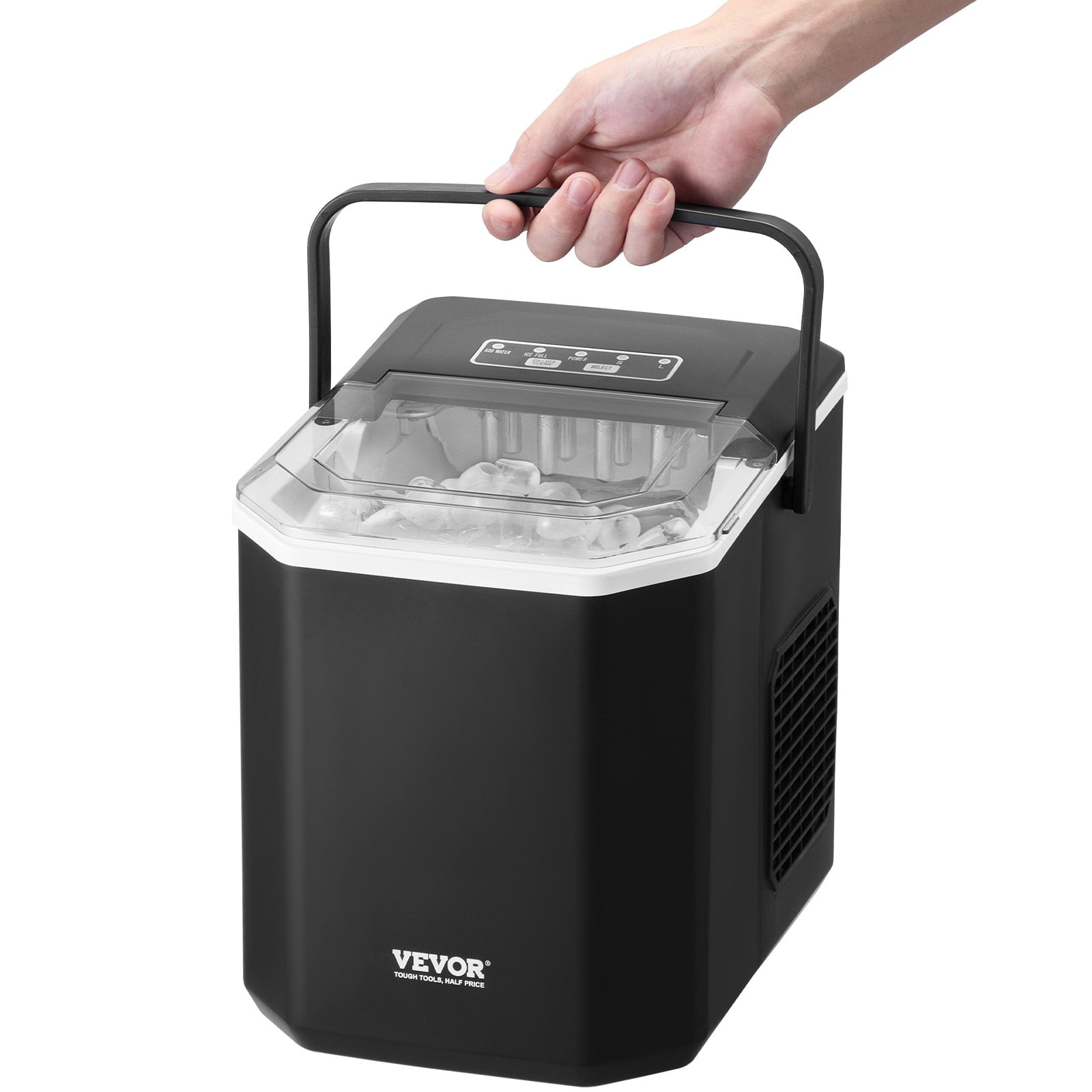 Black and Clear Portable Countertop Ice Maker with Scoop