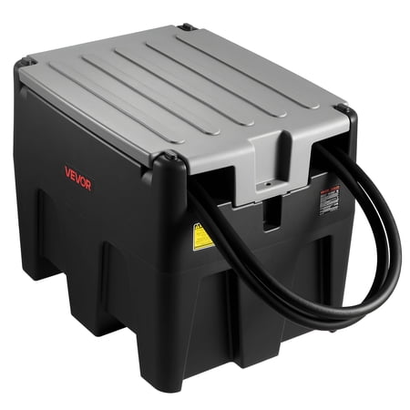 VEVOR Portable Diesel Tank, 58 Gallon Capacity & 10 GPM Flow Rate, Gas Fuel Tank with 12V Electric Transfer Pump and 13.1ft Rubber Hose, PE Diesel Transfer Tanks for Easy Fuel Transportation, Black