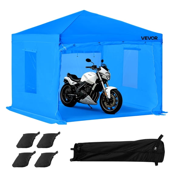VEVOR Portable Paint Booth Tent, 115.35 x 115.35 x 71.26 inch Portable Garage Spray Tent, Waterproof Spray Booth with Foldable Frame Design & 2 Mesh Side Windows for Auto Parts, Furniture,Motorcycle