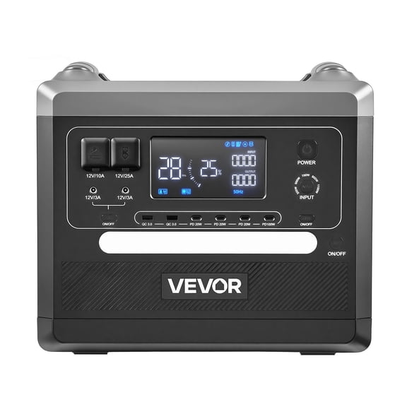 VEVOR Portable Power Station, 2400W 2160Wh Power Station Solar Generator with 10 Output Ports & Adjustable Input Power, Expandable LiFePO4 Battery Backup for Home Camping RV (Solar Panel NOT Included