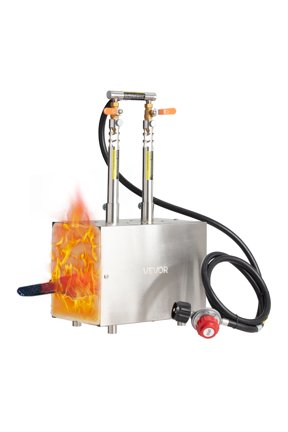 Portable Propane Forge, 2 Burners, 2600 Tool and Knife Making Blacksmithing Farrier Forge, Large Capacity Square Shape, Stainless Steel Gas Forging Tools and Equipment, Use for Metal Forging