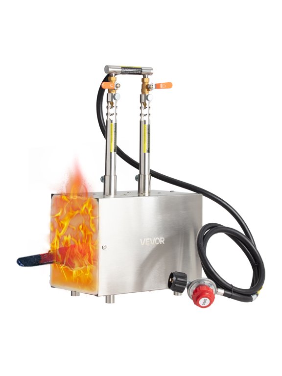 Portable Propane Forge, 2 Burners, 2600 Tool and Knife Making Blacksmithing Farrier Forge, Large Capacity Square Shape, Stainless Steel Gas Forging Tools and Equipment, Use for Metal Forging