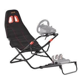 VEVOR Portable Racing Wheel Stand, Foldable & Adjustable Steering Sim Wheel Stand, 18.5 in Seat Inner Width, Compatible with Logitech G923/G920/G29, Thrustmaster T248P, Fanatec, Hori, Mad Catz, Black