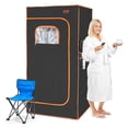 thumbnail image 1 of VEVOR Portable Sauna Tent, 1400W Personal Sauna Kit for Home Spa, Detoxify & Soothing Infrared Heated Body Therapy, Time & Temperature Remote Control with Chair & Floor Mat, Black, 1 of 9