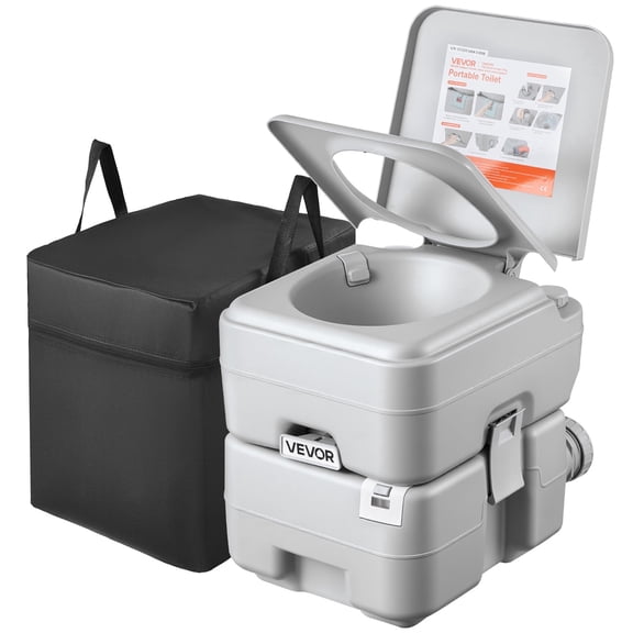 VEVOR Portable Toilet, 5.3 Gallon Detachable Waste Tank, 120 Flushes, Camping Toilet for Adults, Outdoor Travel Potty with Level Indicator, Carry Bag