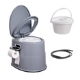 thumbnail image 1 of VEVOR Portable Camping Toilet, Porta Potty with 1.3 Gal Detachable Inner Bucket & Removable Paper Holder, Commode with Dual Lids, Travel Toilet for Adults Kids Outdoor Camping Car Long Road Trips, 1 of 9
