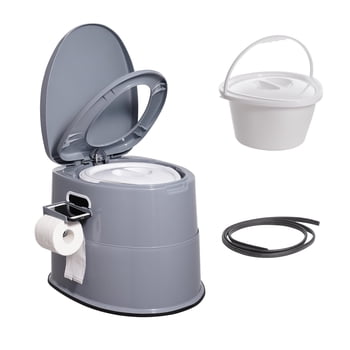 VEVOR Portable Camping Toilet, Porta Potty with 1.3 Gal Detachable Inner Bucket & Removable Paper Holder, Commode with Dual Lids, Travel Toilet for Adults Kids Outdoor Camping Car Long Road Trips