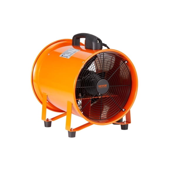 Portable Ventilator, 12 inch Heavy Duty Cylinder Fan with 33ft Duct Hose, 560W Strong Shop Exhaust Blower 2894CFM, Industrial Utility Blower for Sucking Dust, Smoke, Smoke Home/Workplace