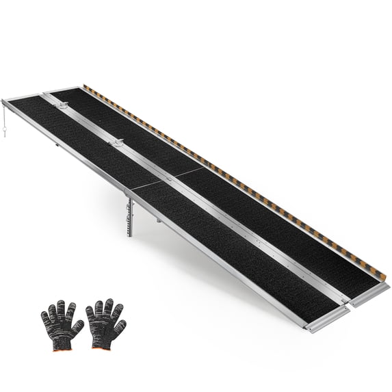 VEVOR Portable Wheelchair Ramp, 10FT, Non-Slip Aluminum Folding ...