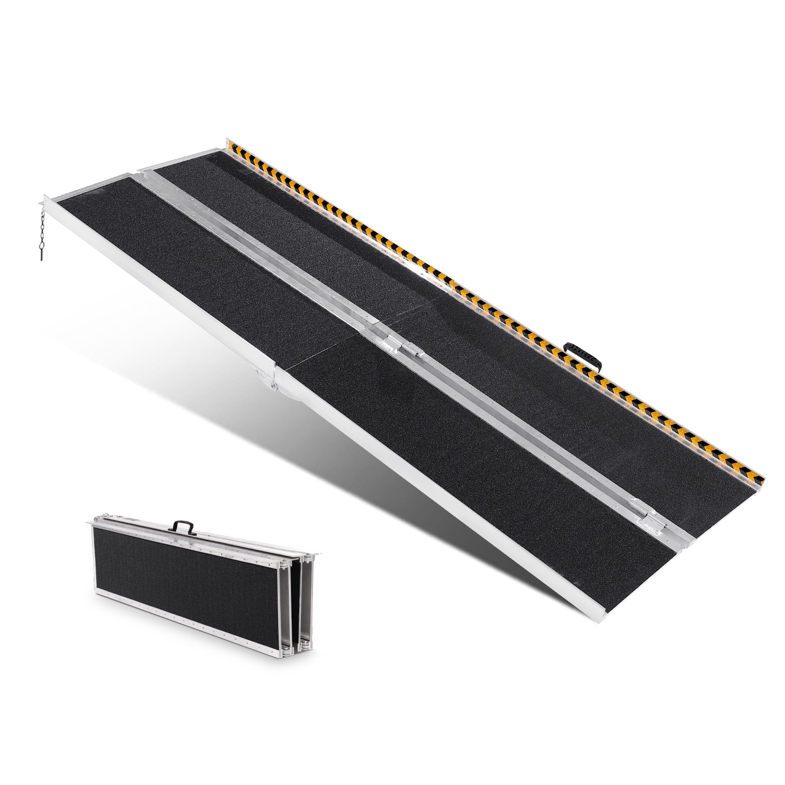 Wheel Roller Ramp VEVOR Portable Wheelchair Ramp, 8 ft 800 lbs Capacity, Non-Slip ...
