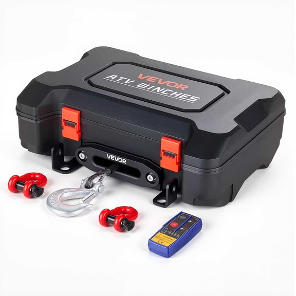 VEVOR Portable Winch, 6000 lbs 12V DC Electric Winch with Synthetic Rope, Wireless & Wired Remotes, Box-Style Recovery Kit with Fairlead, Clevis Hook, Strap for ATV UTV Off-Road Outdoor Pulling Tasks