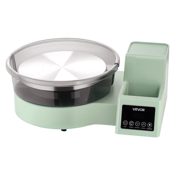 VEVOR Pottery Wheel for Adults, 11" Aluminum Turntable, 450W Electric Table Top Pottery Wheel with Foot Pedal, 30-300 RPM Adjustable Speed, Detachable Basin, for Beginners, DIY Clay Art Craft, Green