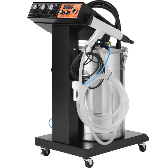 VEVOR Powder Coating System, 40 W 100KV Electrostatic Output Powder Coating Kit with 50L Powder Hopper, 450g Per Minute Powder Coating Machine with Spray Gun and Trolley Base