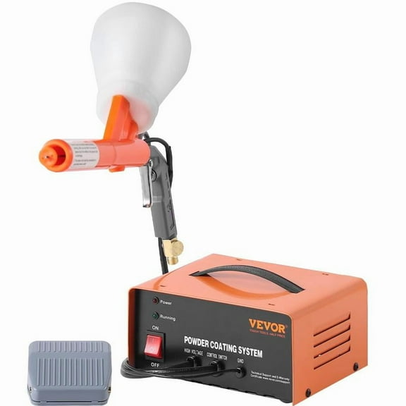 VEVOR Powder Coating System, 50KV Electrostatic Output Powder Coating Kit with Foot Switch, Spray Gun, Nozzles and Powder Cups, Powder Coating Equipment for Home DIY and Commercial Production