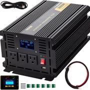 VEVOR Power Inverter 3000W Modified Sine Wave Inverter DC24V to AC120V Car Converter with USB Port LCD Display Remote Controller LED Indicator AC Outlets Inverter for Car RV Truck Boat Travel Camping