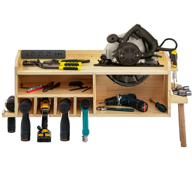 VEVOR Power Tool Organizer, Wall Mount Drill Holder, 4 Drill Hanging ...