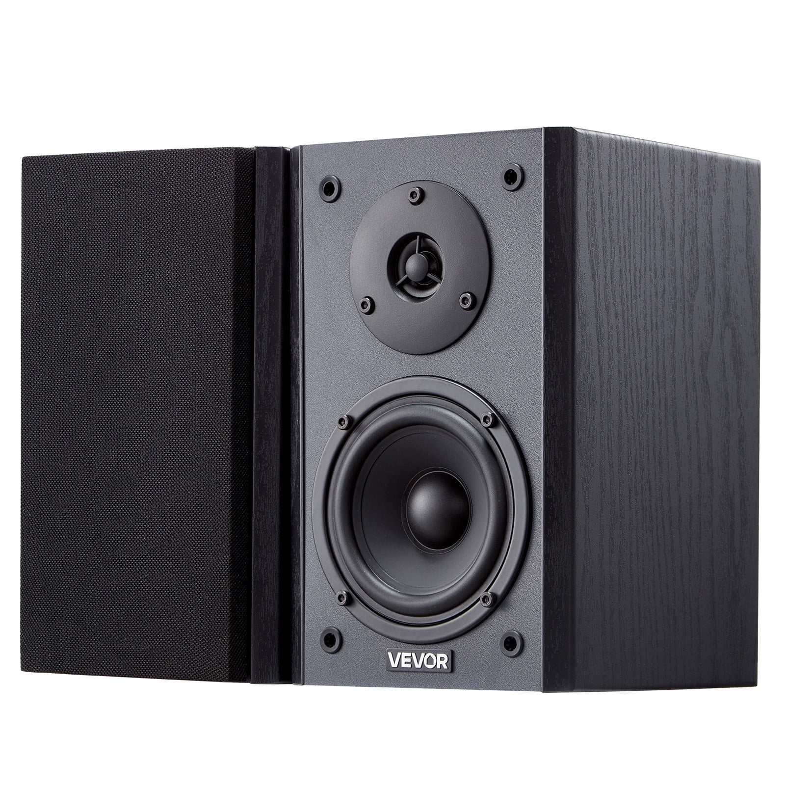 VEVOR Powered Bookshelf Speakers, 20W x 2, Active Studio Monitor Speaker with 4 Inch Woofer, Adjustable Volume and Audio with Bluetooth Optical Connection, Wooden Enclosure, for Record Player PC TV