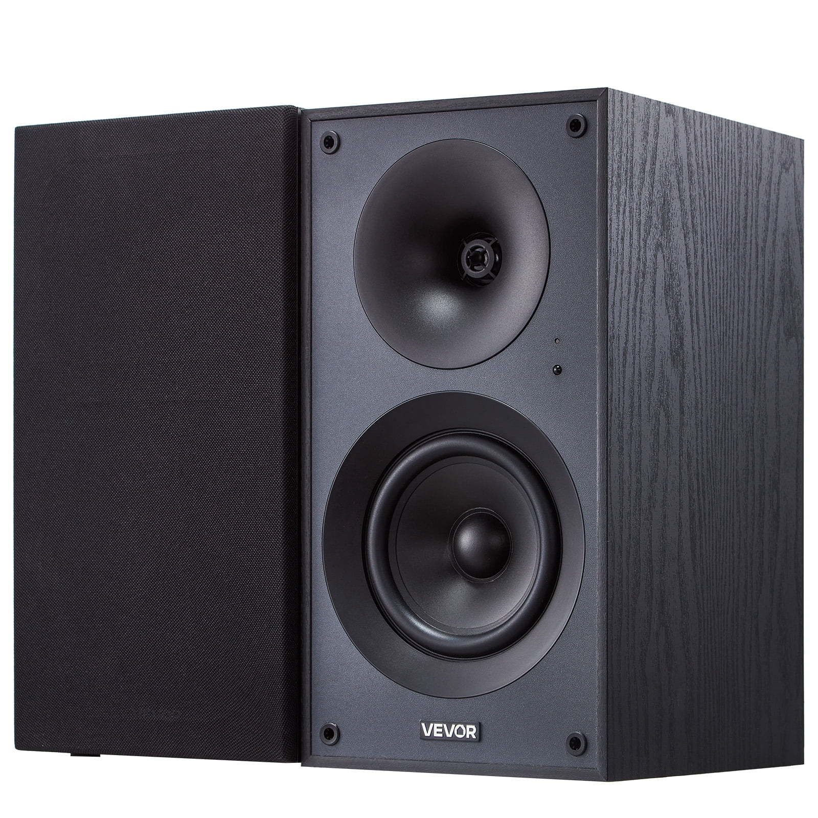 VEVOR Powered Bookshelf Speakers, 25W x 2, Active Studio Monitor Speaker with 5.25 Inch Woofer,Bluetooth/RCA/Coaxial/Optical/USB/Subwoofer Connection,Wooden Enclosure,for Record Player Turntable PC