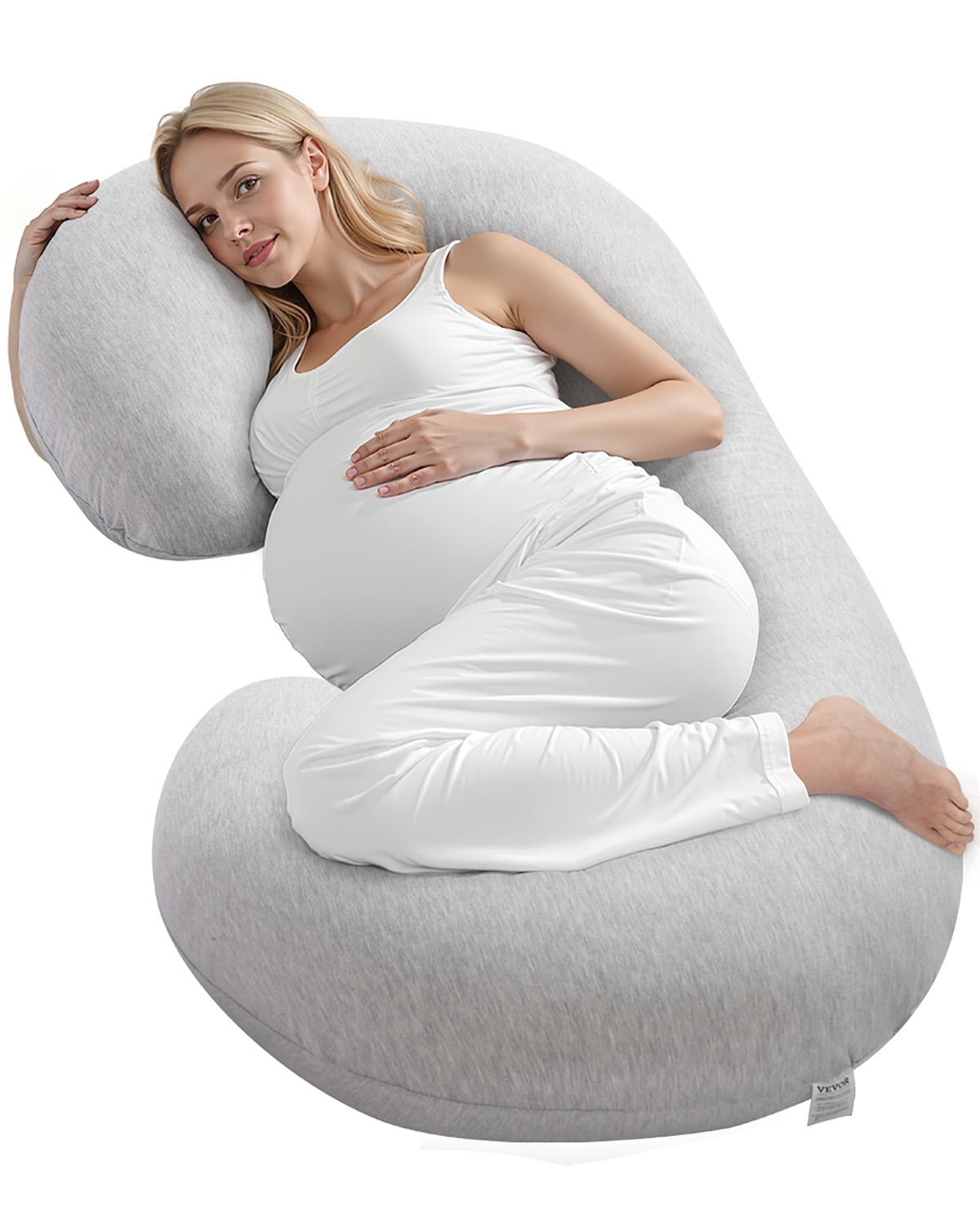 VEVOR Pregnancy Pillow, C-Shaped Full Body Maternity Pillow for Sleeping, Ultra-Soft and Breathable Pregnant Support Pillows with Removable & Washable Cover, Perfect for Back, Belly, Hip