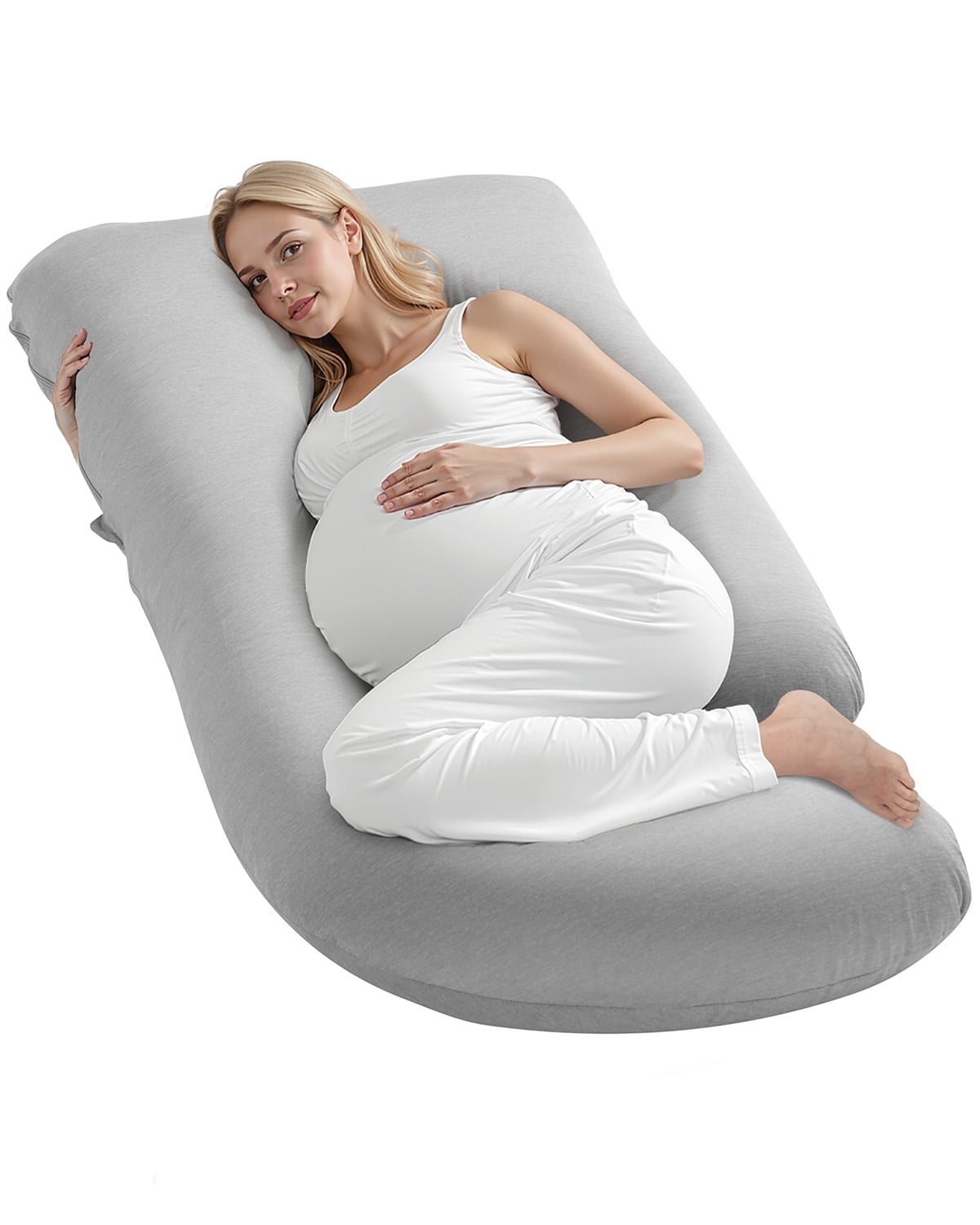 VEVOR Pregnancy Pillow, G-Shaped Maternity Pillow for Sleeping, Full-Body Support Pillow with Removable & Washable Cover, Soft and Breathable Pregnancy Body Pillows for Back, Belly, Hips