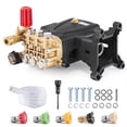 thumbnail image 1 of VEVOR Pressure Washer Pump, 1" Shaft Horizontal Triplex Plunger, 4000 PSI, 4.0GPM, Replacement Power Washer Pumps Kit with 5 Nozzles, Compatible with Simpson MorFlex 40224, 40225, 40226, Santoprene, 1 of 9