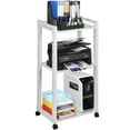 thumbnail image 1 of VEVOR Printer Stand, 3-Tier Rolling Printer Cart, Adjustable Storage Shelf Rack on Lockable Wheels, 19.69x 13.78x 42 inch Printer Table for Home Office Small Spaces Organization, White, 1 of 9