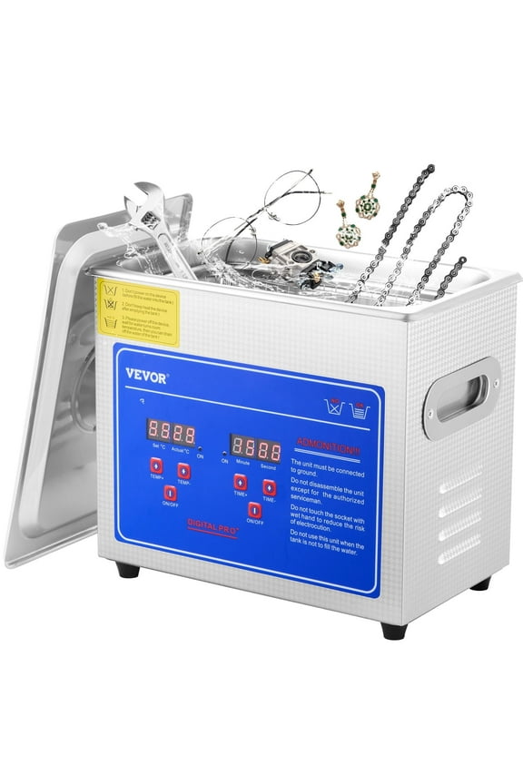 Professional Ultrasonic Cleaner, 2.85 L Ultrasonic Jewelry Cleaner with Digital Timer & Heater, Stainless Steel Industrial Sonic Cleaner 40kHz for Glasses, Watches, Rings, Small Parts