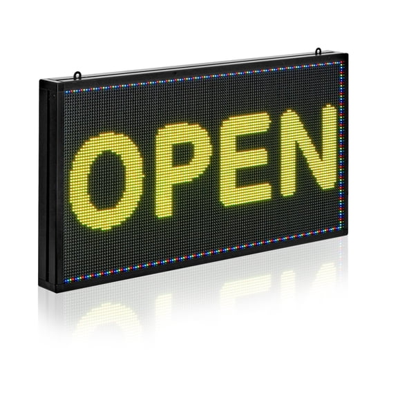 VEVOR Programmable LED Sign, P5 Full Color Flexible Digital Scrolling Panel, DIY Custom Text Pattern GIF Display, Bluetooth APP Control Message Board for Store Business Advertising, Indoor 27x14 in