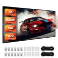 thumbnail image 1 of VEVOR Projector Screen, 150 inch 16:9 4K 1080 HD Projection Screen, Wall Mounted Projection Dispaly Projector with 12 Hooks and Double-Sided Tapes,Portable Moive Canvas for Family Home Office Theater, 1 of 9