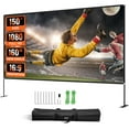 thumbnail image 1 of VEVOR Projector Screen with Stand 150inch Portable Movie Screen 16:9 4K HD Wide Angle Outdoor Projector Screen Stand Easy Assembly with Storage Bag for Home Theater Office Outdoor Use, 1 of 9