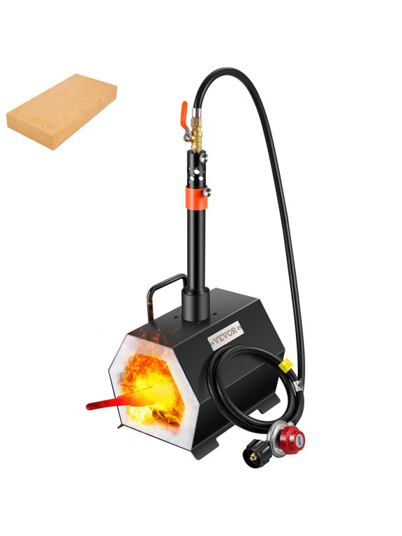 Propane Forge Portable, Single Burner Tool and Knife Making, Large Capacity Blacksmith Farrier Forges, Mini Furnace Blacksmithing, Gas Forging Tools and Equipment, Complete Kit