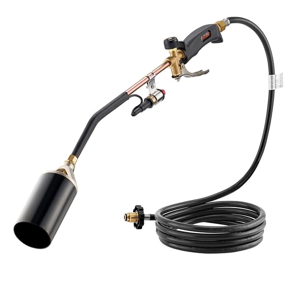 VEVOR Propane Torch Weed Burner, High Output 1,800,000 BTU with 10 ft Hose, Heavy Duty Blow Torch with Adjustable Flame & Turbo Trigger Push Button Auto Igniter, for Garden Ice Snow Road