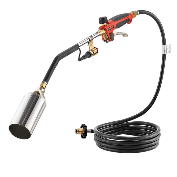 VEVOR Propane Torch Weed Burner, High Output 1,800,000 BTU with 10 ft Hose, Heavy Duty Blow Torch with Adjustable Flame and Turbo Trigger Push Button Igniter, for Garden Ice Snow Road